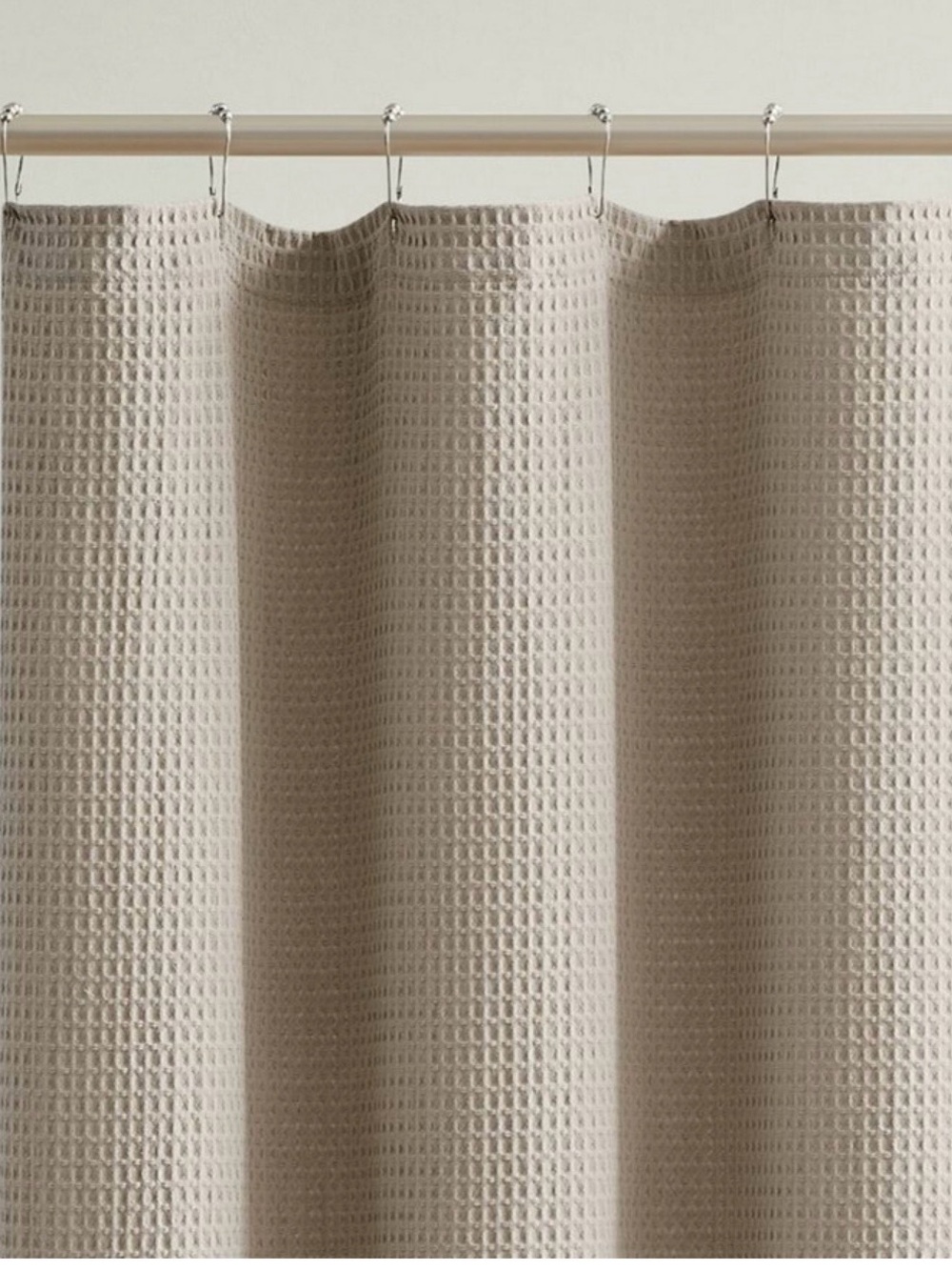Cannon Heritage Cotton Waffle Shower Curtain Khaki Made In USA 72 x 72” NEW